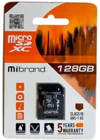 Карта памяти Mibrand microSDXC 128 ГБ с SD-адаптером Карта памяти Mibrand microSDXC 128 ГБ с SD-адаптером