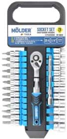 Набор торцевых головок и комплектующих Molder MT64828 1/4" (28 пр.)