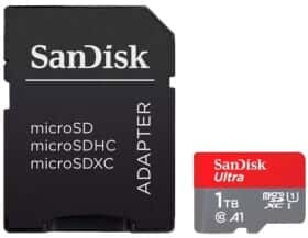 Карта памяти SanDisk Ultra microSDXC 1 ТБ с SD-адаптером Карта памяти SanDisk Ultra microSDXC 1 ТБ с SD-адаптером