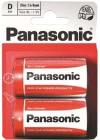 Батарейка Panasonic Red Zink R20REL/2BPR D 1,5 V 2 шт
