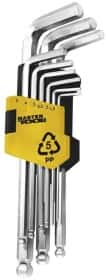 Набор ключей шестигранных MasterTool 750957 1,5-10 мм с шарообразным наконечником 9 шт
