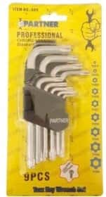 Набор ключей TORX Partner PA-609 T10H-T50H 9 шт