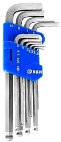 Набор ключей шестигранных S&R 365302110 1,5-10 мм с шарообразным наконечником 10 шт
