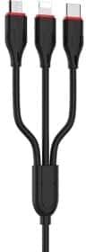Кабель 3 в 1 Borofone USB - Apple Lightning - type-C - Micro USB BX17 BX17LMCB 1 м