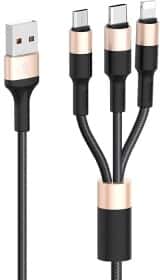 Кабель 3 в 1 Hoco USB - Apple Lightning - type-C - Micro USB X26 Xpress 6957531080275 1 м