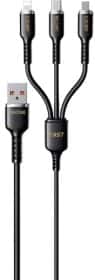 Кабель 3 в 1 Wekome USB - Apple Lightning - type-C - Micro USB 0000024549 1 м Кабель 3 в 1 Wekome USB - Apple Lightning - type-C - Micro USB 0000024549 1 м