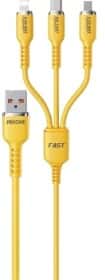 Кабель 3 в 1 Wekome USB - Apple Lightning - type-C - Micro USB 0000024552 1 м Кабель 3 в 1 Wekome USB - Apple Lightning - type-C - Micro USB 0000024552 1 м