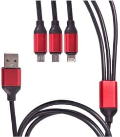 Кабель 3 в 1 AG-Autoparts USB - Apple Lightning - type-C - Micro USB 00000046663