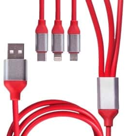 Кабель 3 в 1 AG-Autoparts USB - Apple Lightning - type-C - Micro USB 00000046691