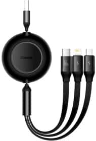 Кабель 3 в 1 Baseus USB - Apple Lightning - type-C - Micro USB Bright Mirror 2 CAMJ010101 1,1 м Кабель 3 в 1 Baseus USB - Apple Lightning - type-C - Micro USB Bright Mirror 2 CAMJ010101 1,1 м
