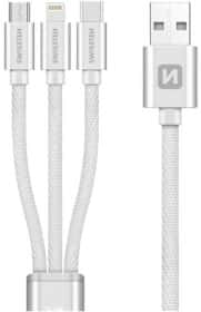 Кабель 3 в 1 Swissten USB - Apple Lightning - type-C - Micro USB DOSWS72501102 1,2 м Кабель 3 в 1 Swissten USB - Apple Lightning - type-C - Micro USB DOSWS72501102 1,2 м
