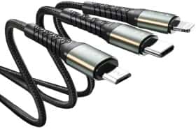 Кабель 3 в 1 Jellico USB - Apple Lightning - type-C - Micro USB RL074760 1,2 м Кабель 3 в 1 Jellico USB - Apple Lightning - type-C - Micro USB RL074760 1,2 м