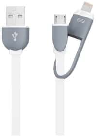 Кабель 2 в 1 XoKo SC-201-WH USB - Apple Lightning - Micro USB 0,25 м