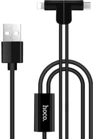 Кабель 2 в 1 Hoco X12 X12LIGHTNINGMICROBLACK USB - Apple Lightning - Micro USB 1,2 м Кабель 2 в 1 Hoco X12 X12LIGHTNINGMICROBLACK USB - Apple Lightning - Micro USB 1,2 м