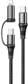 Кабель 2 в 1 Hoco X50 00000082720 Apple Lighting - USB type-C - USB type-C 1 м