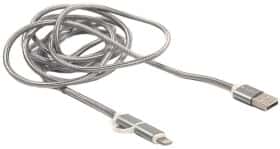 Кабель 2 в 1 PowerPlant CA910496 USB - Apple Lightning - Micro USB 2 м