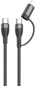 Кабель 2 в 1 Borofone BX61 BX61CCLB Apple Lightning - USB type-C - USB type-C 1 м