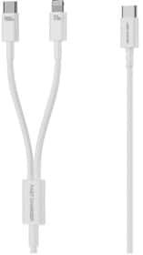 Кабель 2 в 1 Wekome WDC-176 Apple Lightning - USB type-C - USB type-C 1,2 м Кабель 2 в 1 Wekome WDC-176 Apple Lightning - USB type-C - USB type-C 1,2 м