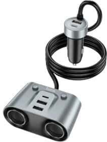 Розгалужувач прикурювача з USB Hoco Z51 Establisher 6942007600439