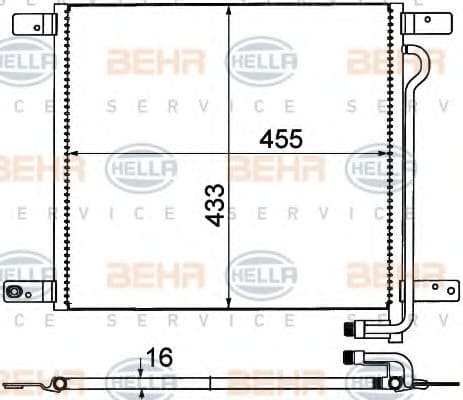 8FC 351 306-071 Behr Hella Радіатор кондиціонера