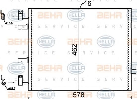 8FC 351 318-691 Behr Hella Радіатор кондиціонера