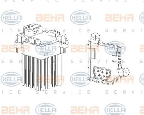 5HL 351 321-191 Behr Hella Регулятор вентилятора салону