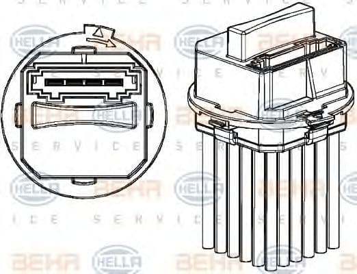 5HL 351 321-321 Behr Hella Регулятор вентилятора салона