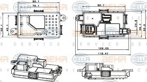 5HL 351 321-651 Behr Hella Регулятор вентилятора салона