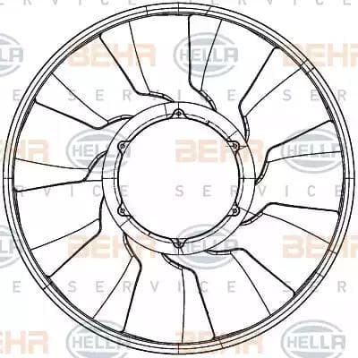 8mv376907271 Behr Hella Крильчатка вентилятора системи охолодження двигуна