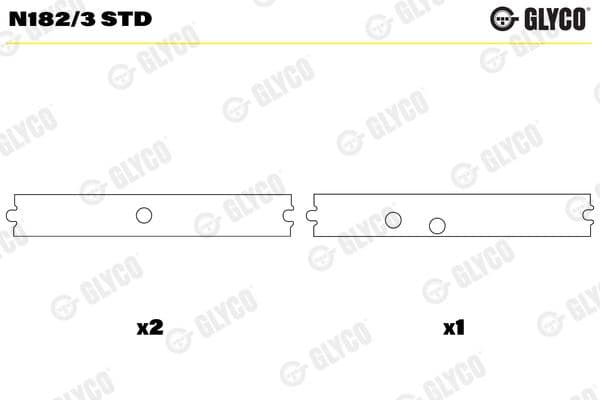 N182/3 STD Glyco Підшипник розподільного вала