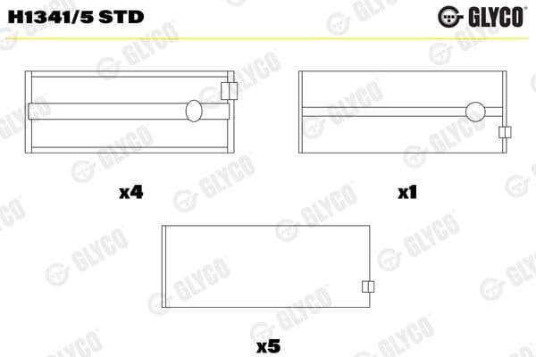 H1341/5 STD Glyco Подшипник коленвала