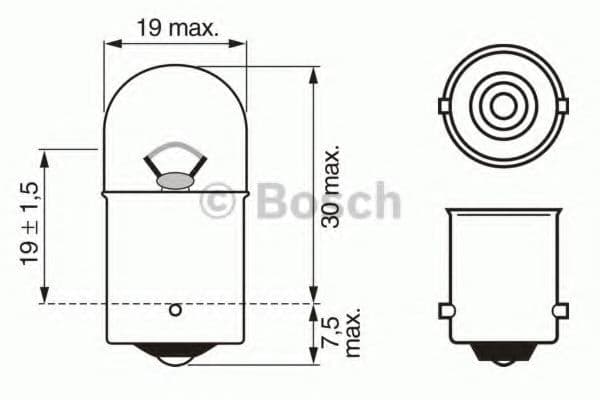 1 987 302 283 Bosch Лампа ліхтаря освітлення номерного знака