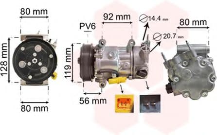 0900K255 Van Wezel Компрессор кондиционера