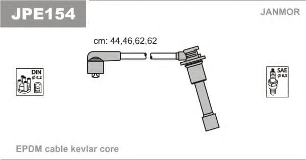 JPE154 Janmor Комплект дротів запалювання для Mazda MX-3