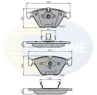 CBP02033 Comline Гальмівні колодки