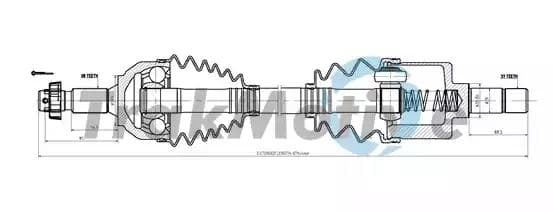 300674 TrakMotive Полуось для Peugeot 607