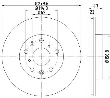 8DD 355 113-631 Hella Pagid Тормозной диск