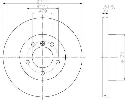 8DD 355 106-551 Hella Pagid Тормозной диск