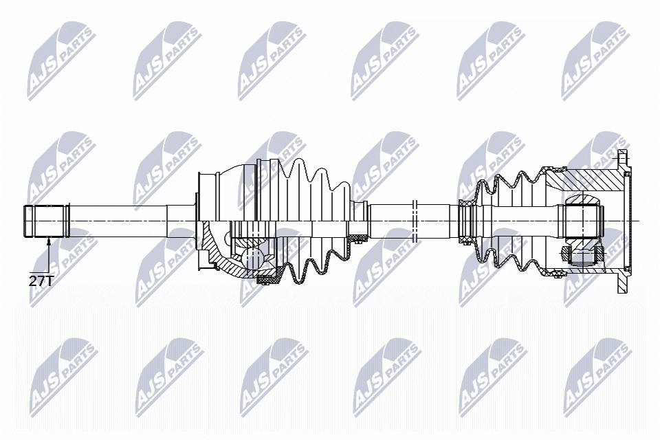 npwns084 NTY Піввісь для Nissan Terrano