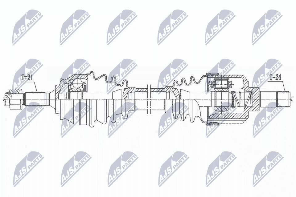 npwct137 NTY Полуось для Citroen C4 Cactus