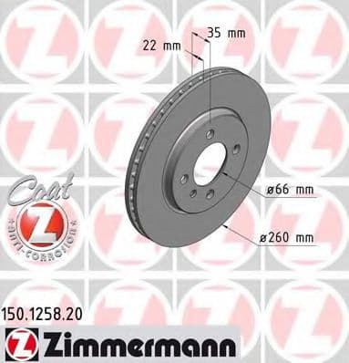 150.1258.20 Zimmermann Тормозной диск