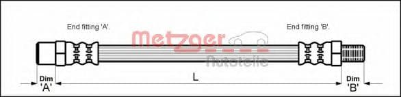 4114747 Metzger Тормозной шланг