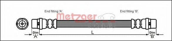 4114000 Metzger Тормозной шланг