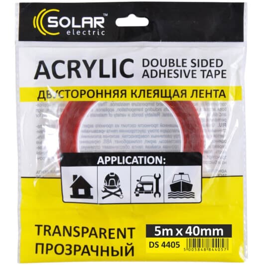Двосторонній скотч Solar DS4405 на акриловій основі 40 мм x 5 м