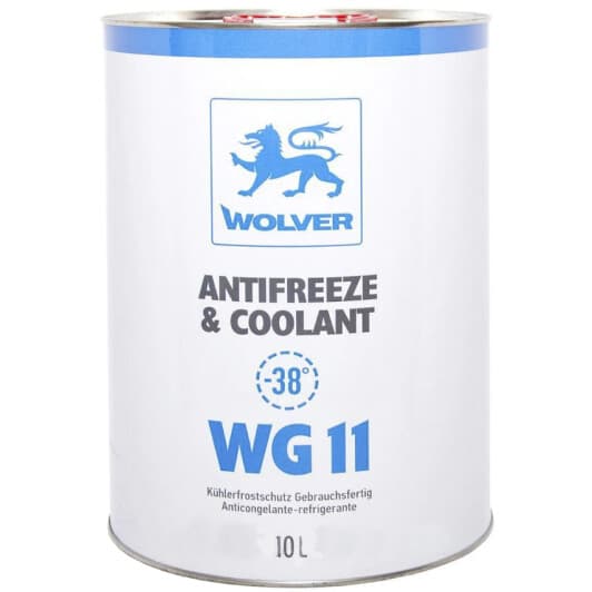 Wolver Antifreeze & Coolant WG11 G11 синій -38 °C, 10 л (46584) готовий антифриз