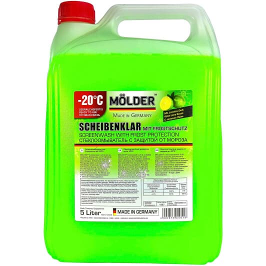 Омыватель стекла Molder зимний -20°С лайм (5 л)