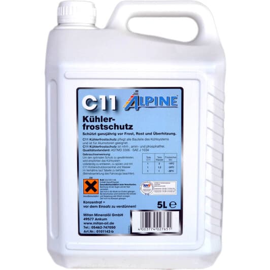 Alpine G11 синій 5 л (1145b5) концентрат антифризу