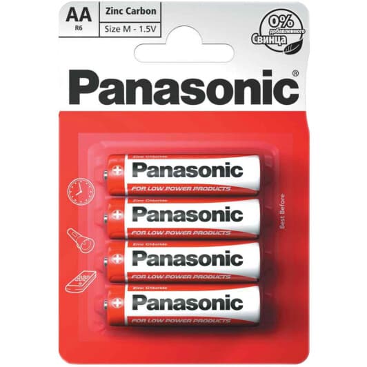 Батарейка Panasonic Zinc Carbon R6RZ/4BP AA (пальчикова) 1,5 V 4 шт