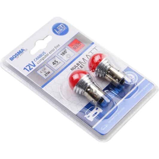 Автолампа Bosma P21W BA15s 4,5 W червона 5332