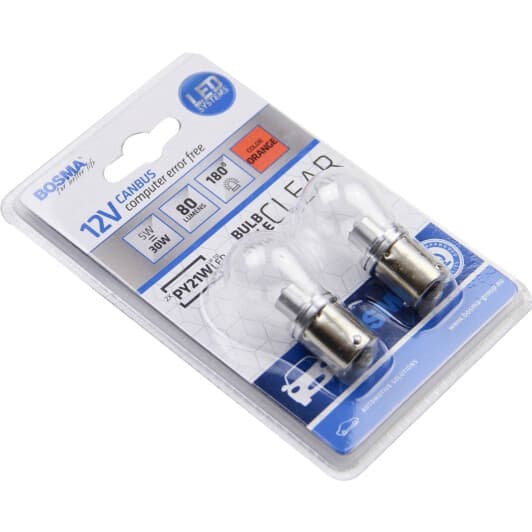 Автолампа Bosma PY21W BAU15s 5 W оранжевая 6711